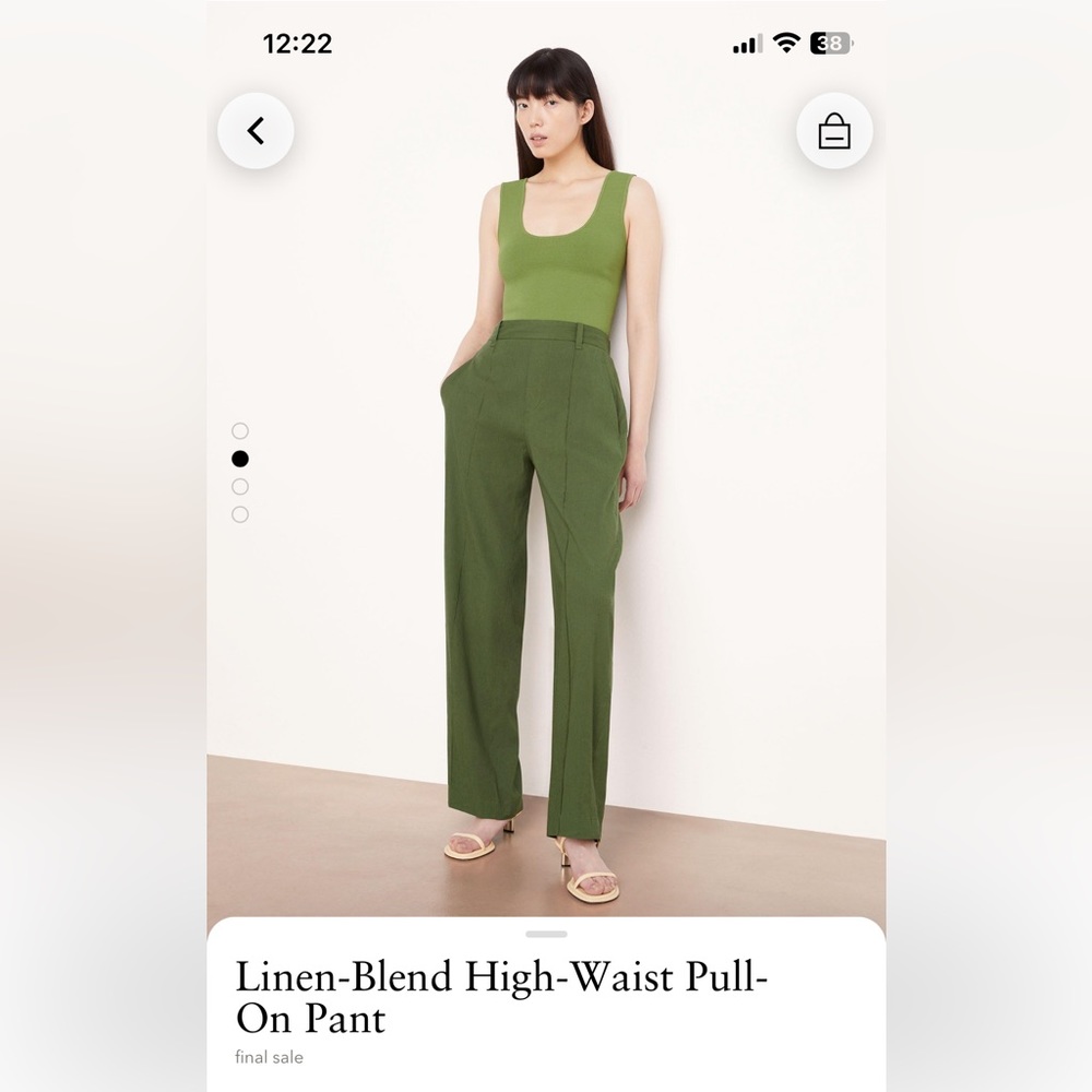Linen Blend High waist Pull on pants